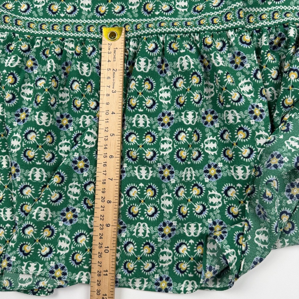 Floral Smocked Max Studio Green Rayon Maxi Dress Size M Medium - Picture 8 of 13